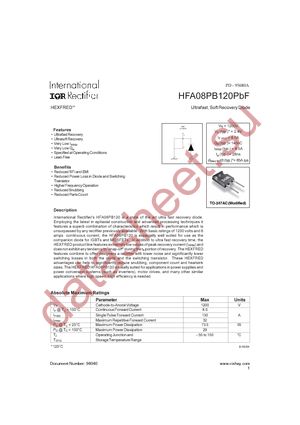 HFA08PB120PBF datasheet  